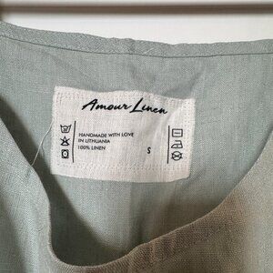Amour Linen 100% Linen Woven Sleeveless Night Dress